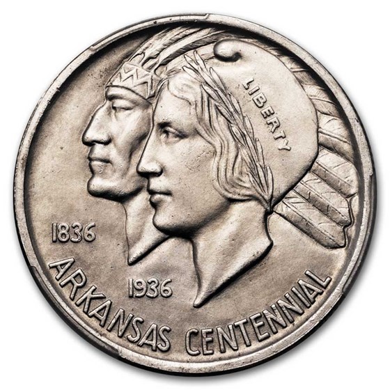 1936 Arkansas Centennial Commemorative Half Dollar MS-64 PCGS 1936 Arkansas Centennial Commemorative Half Dollar MS-64 PCGS